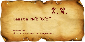 Kaszta Máté névjegykártya